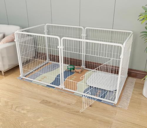 柵 犬 猫 ゲージ 拡張可能 小型 中型 フェンス LLサイズ ホワイト Amazon | Damika ペットサークル【DIY可能】折りたたみ式 犬ケージ 猫